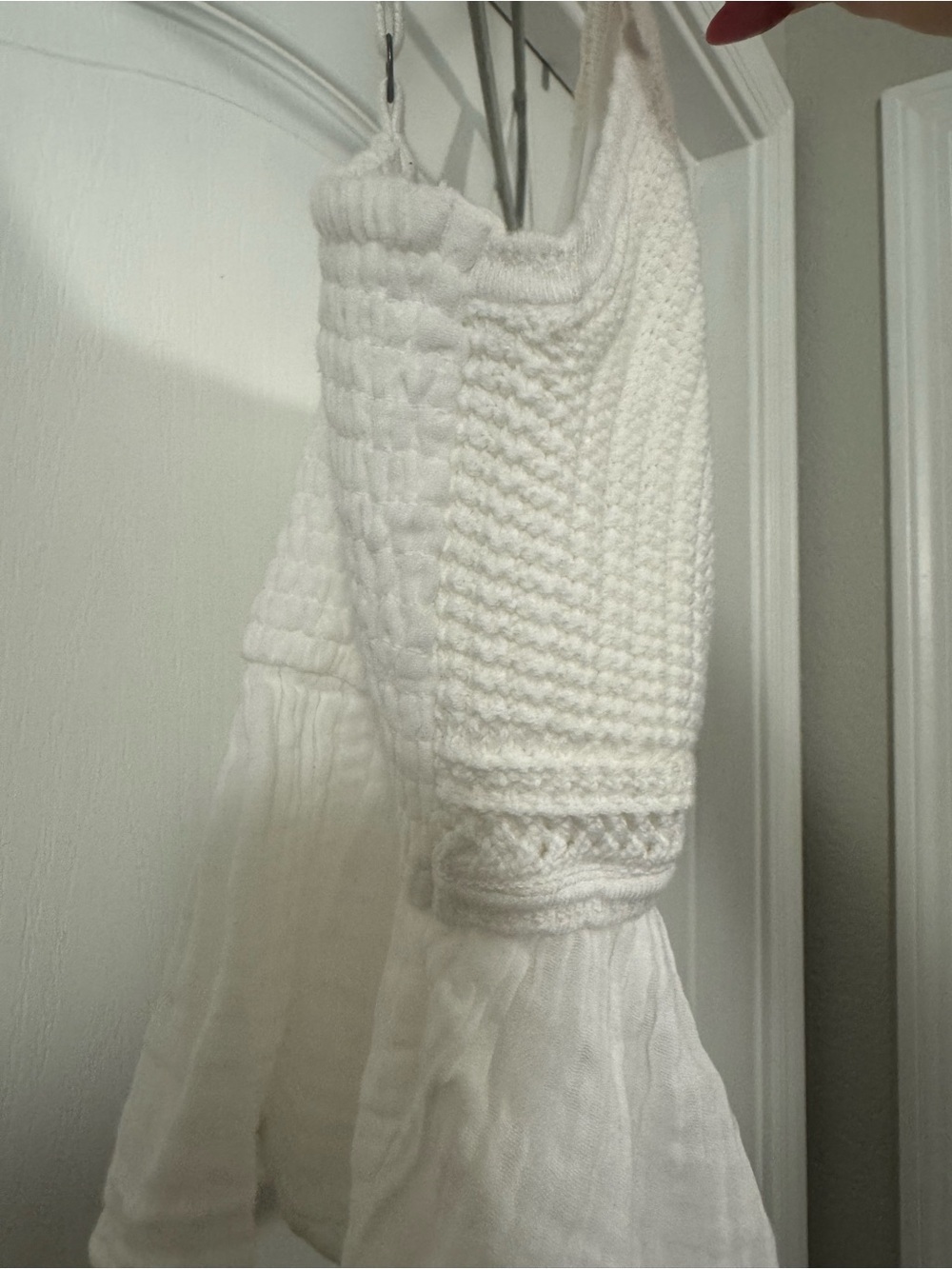 Hollister White Crochet Knit Peplum Crop Top - Picture 6 of 10